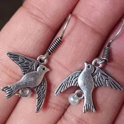 Hardin Style German Silver-Plated Animal Shaped Oxidised Drop Earrings-image-94