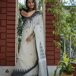 bigben textile Woven Design Silk Blend Banarasi Saree-picture-26