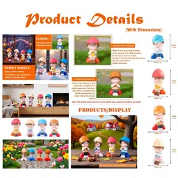 Gopalvilla Blue & Red Matte Living Room Real 3D 4 Pieces Showpiece - 0.98 inch image 3