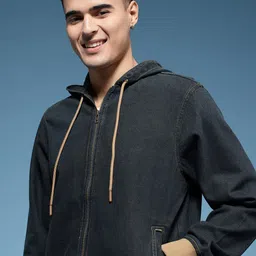 HERE&NOW Pure Cotton Hooded Bomber Jacket image 4