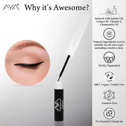 AYA Set Of 4 Long-Lasting Waterproof Liquid Eyeliner - 5ml Each - Kohl Black - Mint Green image 2