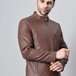 TBOJ Men Leather Lightweight Biker Jacket image 2