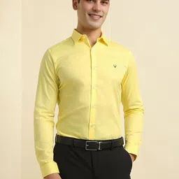 Allen Solly Men Slim Fit Spread Collar Solid Cotton Formal Shirt-picture-24