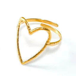 SWASHAA 18KT Gold-Plated Heart-Shaped Ring image 2