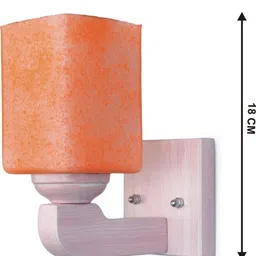 1ST TIME Set Of 2 Orange Glass Traditional Square Shaped Wall Lamp image 2