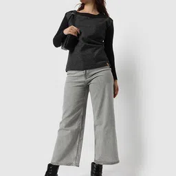 Campus Sutra Women Colourblocked Boat Neck Pullover image 3