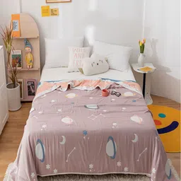 JC HOME Purple & White Geometric AC Room 400 GSM Double Bed Quilt-picture-32