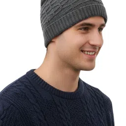 iSWEVEN Unisex Woollen Beanie image 3