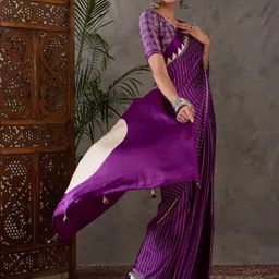 KALINI Striped Silk Blend Saree image 2