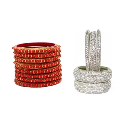 Only Offers Set Of 2 Multi Glass Artificial Stones Bangle-image-48