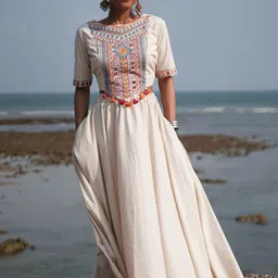 OKHAI Pure Cotton Flared Maxi Skirts image 1