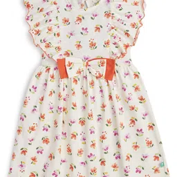 JusCubs Floral Print Flutter Sleeve Fit & Flare Dress-picture-22
