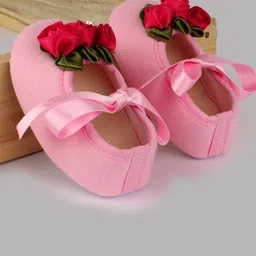 BAESD Girls Red Flower Cotton Booties image 3