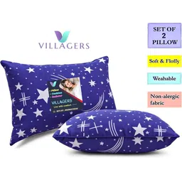 VILLAGERS Set of 2 Blue Polyester Pillows-image-55