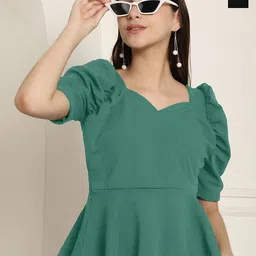 Metronaut Puff Sleeve Peplum Top-picture-21