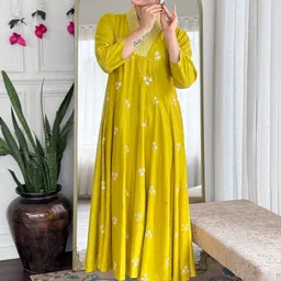 Moda Rapido Women Ethnic Motifs Embroidered Anarkali Kurta with Trousers & Dupatta image 3