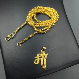 AKLINA Gold-Plated Contemporary Maa Pendants With Chain-picture-35