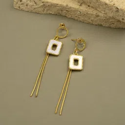 ARTKLIM Stainless Steel Gold-Plated Geometric Shaped Anti Tarnish Drop Earrings-picture-35