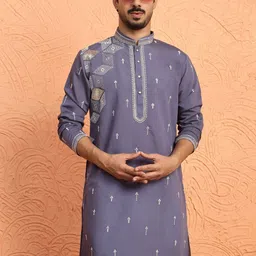 KRAFT INDIA LUXE Men Ethnic Motifs Printed Kurta with Pyjama image 5