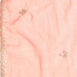 Meena Bazaar Geometric Printed Thread Work Organza Unstitched Dress Material image 2