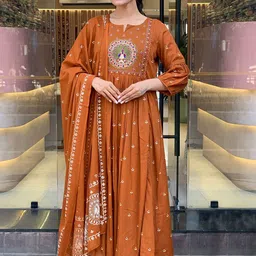 Anni Designer Women Ethnic Motifs Printed Thread Work Kurta with Palazzos & Dupatta-image-49