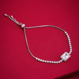 Kushal's Fashion Jewellery Women Rhodium-Plated Zircon Studded Wraparound Bracelet-picture-35