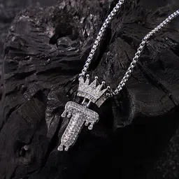 French Accent Silver-Plated Pendant With Chain image 1