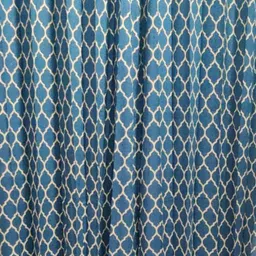 Trance Home Linen Blue & White Set of 2 Geometric Long Door Curtain image 2
