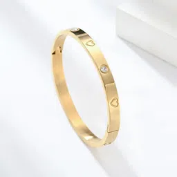Designs & You Gold-Plated American Diamond Stone Studded Bangle-Style Bracelet image 3