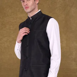 SKAVIJ MenMandarin Collar Nehru Jacket image 4