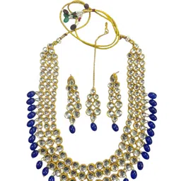 Saree Swarg Gold Plated Stone Studded & Beaded Jewellery set-picture-39