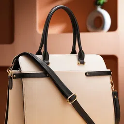 ALL ABOUT HER Colourblocked PU Oversized Structured Tote Bag-picture-38