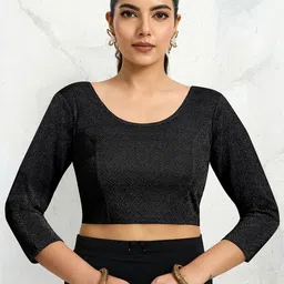 Trendmalls Women Polyester Elastane Embellished Zari Stretchable Ready to Wear Blouse-picture-15