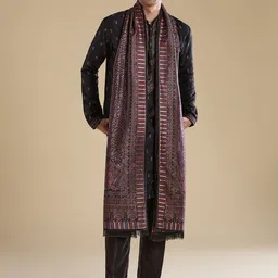 KALKI Fashion Men Ethnic Motifs Printed Regular Thread Work Kurta with Trousers & With Dupatta-picture-33