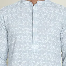 Jompers Ethnic Motifs Embroidered Thread Work Mandarin Collar Straight Kurta image 4