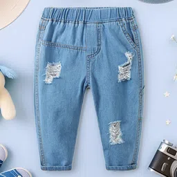 Xsole Boys Relaxed Fit Mid-Rise Highly Distressed Light Fade Jeans-picture-11