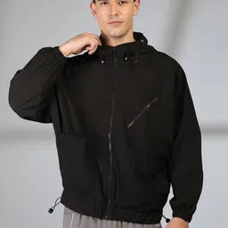 Mast & Harbour Men Hooded Solid Windcheater Tailored Jacket-picture-37