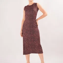 clobug Animal Print Crepe Sheath Midi Dress-picture-18