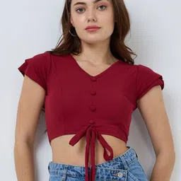SZN Crop V-Neck Short Sleeves Top-picture-11