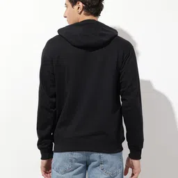 The Roadster Life Co. Relaxed Fit Typography Printed Hooded Applique Detail Sweatshirt image 3
