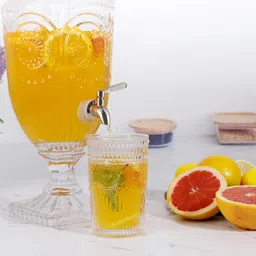 smilery Glass Water Dispenser Mason Jar 2000 ML Set of 1 Beverage Dispenser, Bottom Loading Water Dispenser image 2