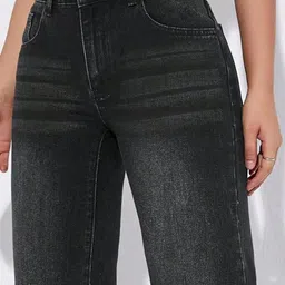 Crazeis Women Comfort Straight Fit High-Rise Light Fade Acid Wash Stretchable Jeans image 2