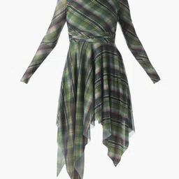 ONLY Women Checked Round Neck Fit & Flare Mini Dress image 5