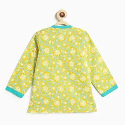 Campana Boys Floral Printed Angrakha Pure Cotton Kurta with Dhoti Pants image 3