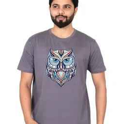 LA MILANO Men Graphic Printed Round Neck Pure Cotton Slim Fit T-shirt-picture-27