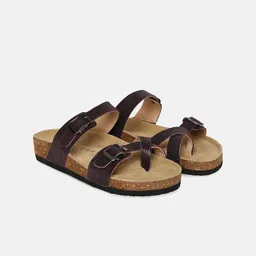 HF JOURNEY Women Slip-On Open Toe Flats With Buckles image 2