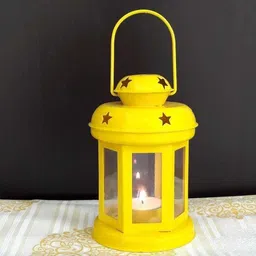 rsb handicrafts LAN-YLW-02 Yellow Iron Hanging Lantern image 3