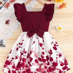 includ INCLUDKids-Girls Floral Print Flared Sleeve Fit & Flare Dress-picture-34