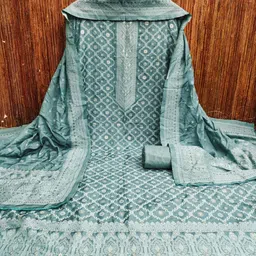 LeeliPeeri Designer Embroidered Unstitched Dress Material image 2