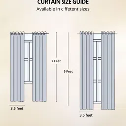 Peepul Tree Beige & White Set of 2 Striped Door Curtain image 2